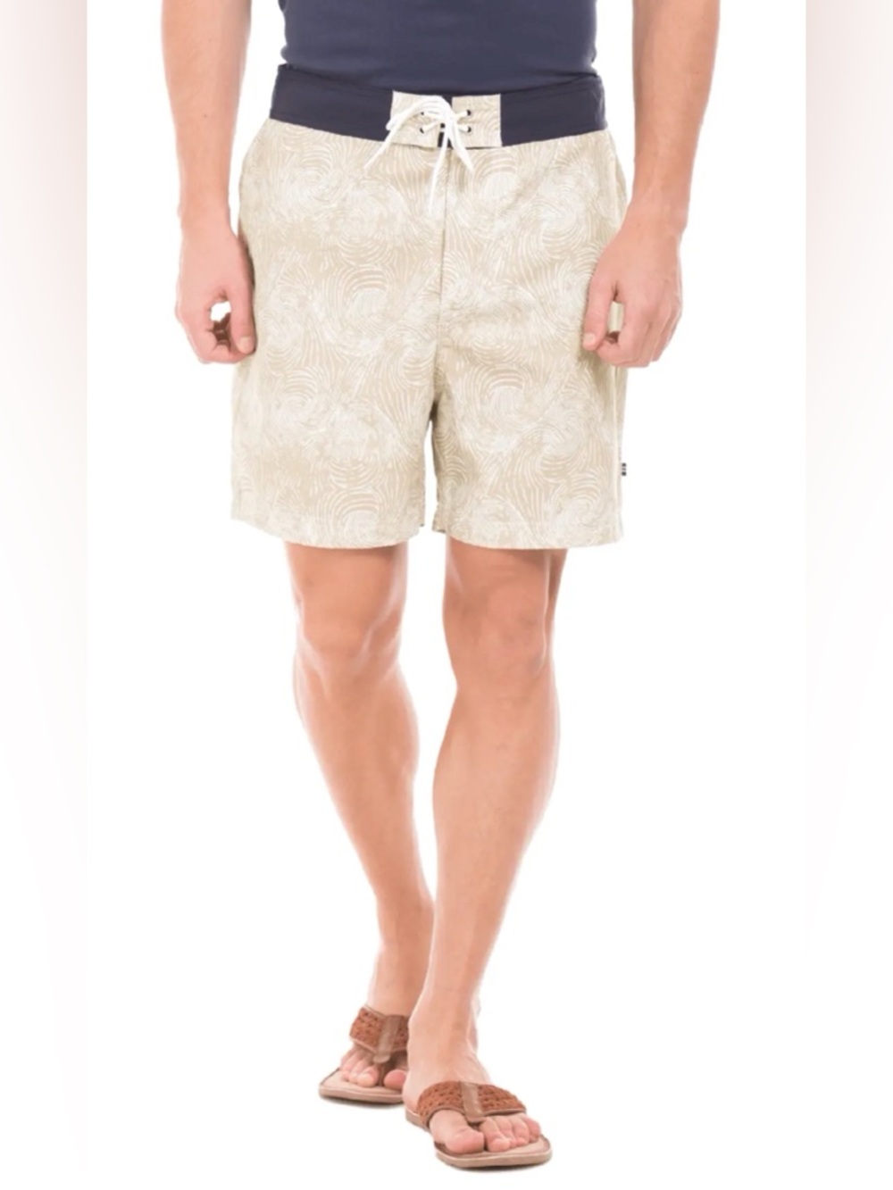 Nautica Sand and Navy Swim Shorts SzL